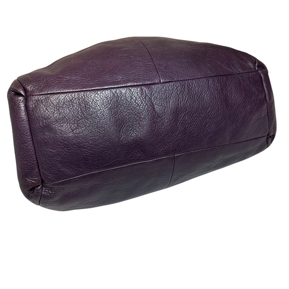 Coach Madison Phoebe Purple Pebbled Leather 3 Compartment Silver Hardware - Picture 4 of 12